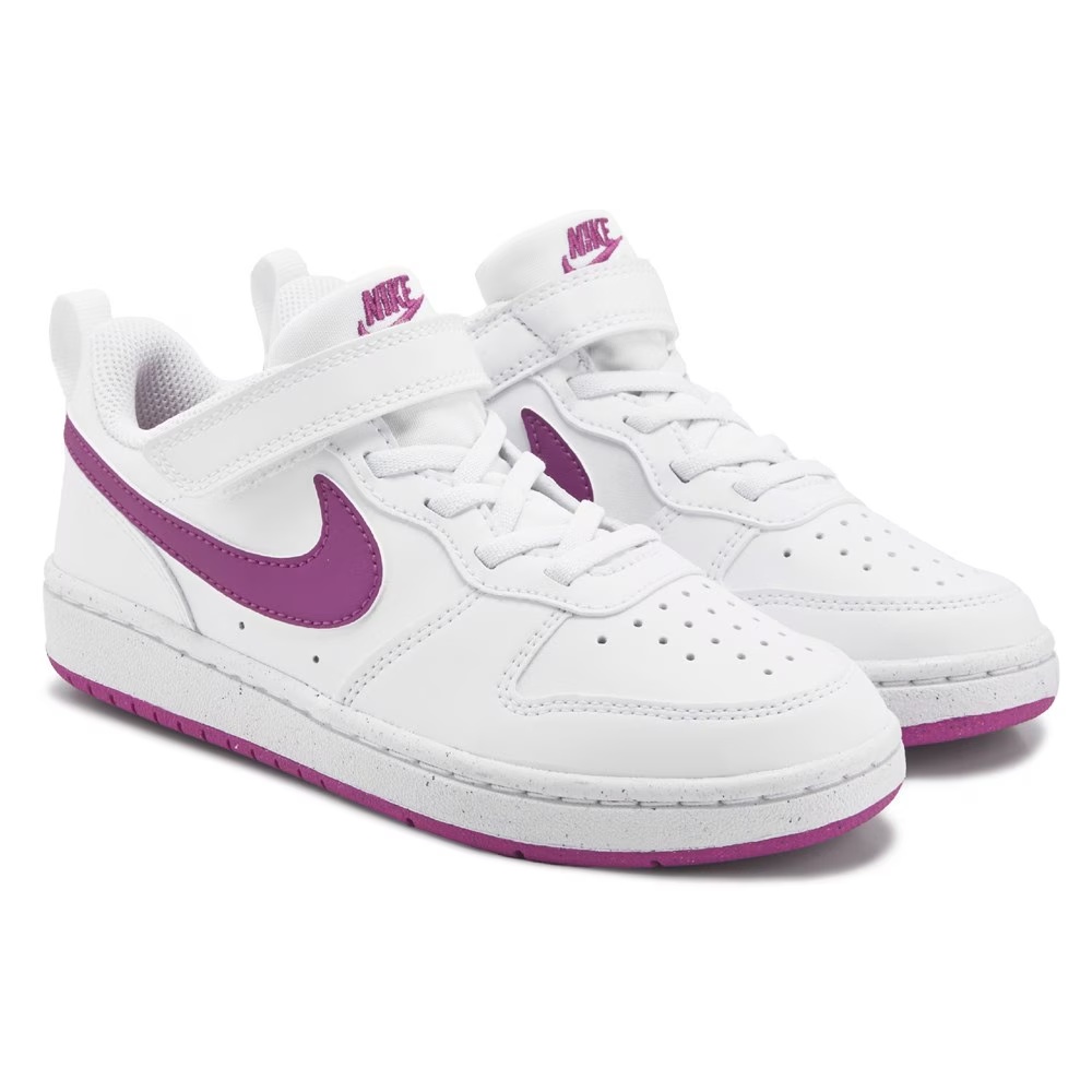 

Детские кроссовки на низкой подошве Court Borough Recraft от Nike, white/fuschia