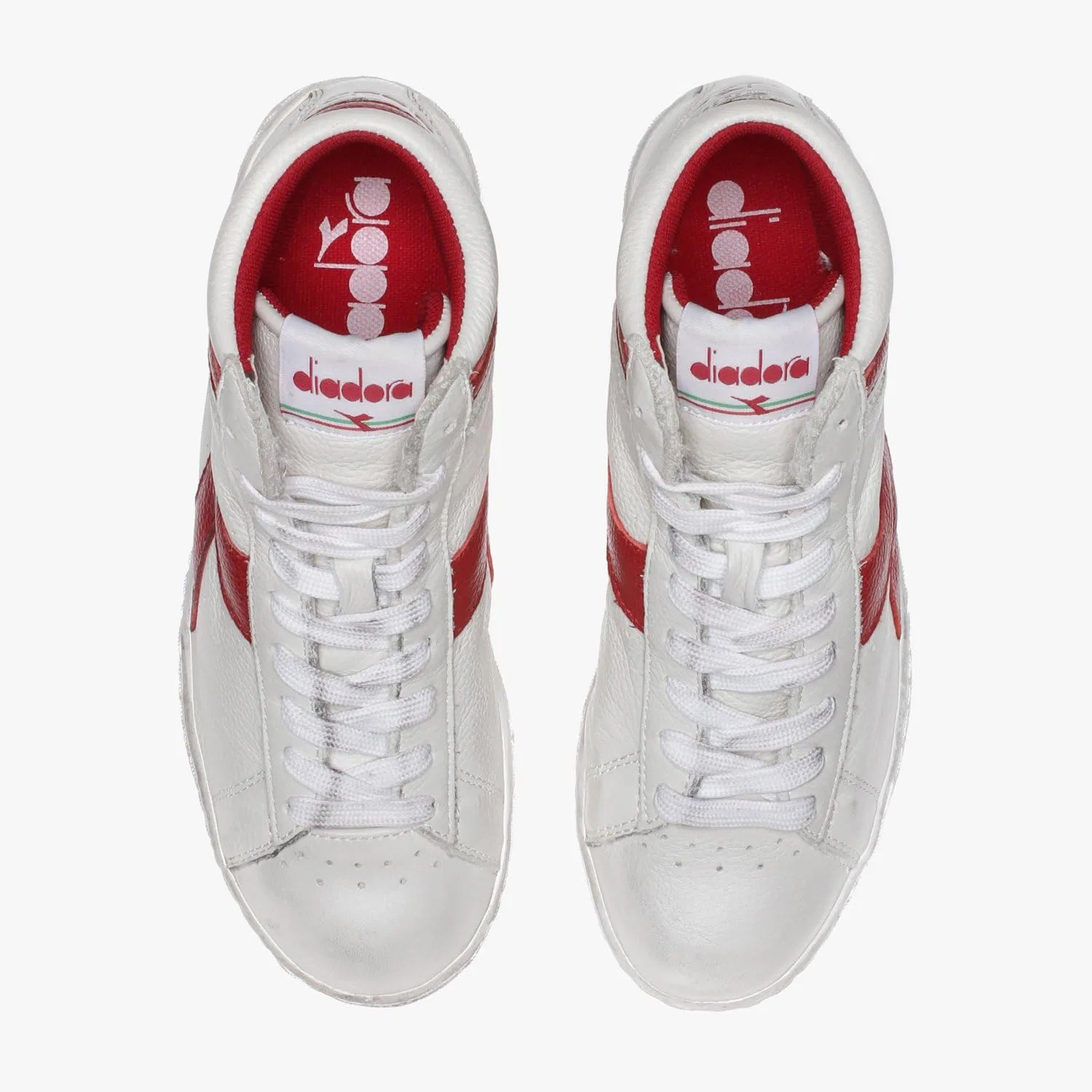 Кроссовки Diadora Unisex Game L High Waxed High Trainers, White Red Pepper — фото 3