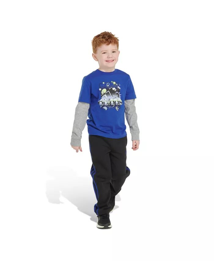 

Футболка и штаны из хлопка с рисунком для маленьких и малышей, комплект из 2 предметов adidas