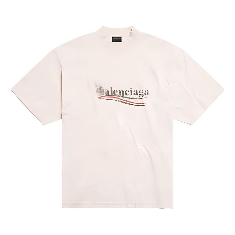 

Футболка Balenciaga Political Stencil T-shirt 'White Black', белый