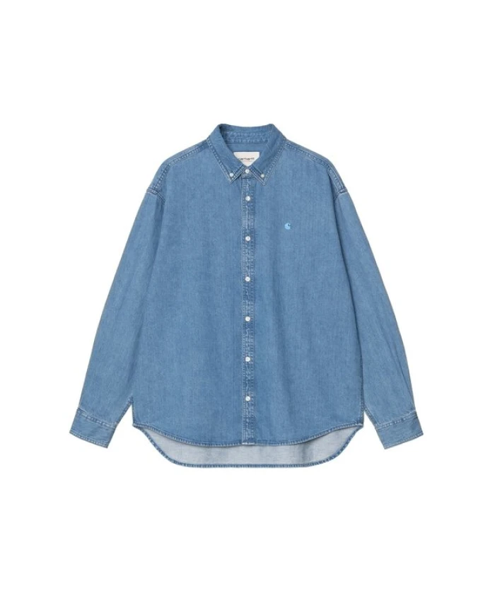 

Джинсовая рубашка с логотипом на пуговицах Carhartt Wip, синий