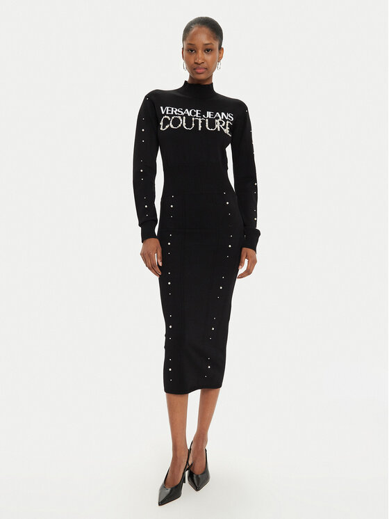 

Облегающее трикотажное платье 77HAOM11 Versace Jeans Couture, черный