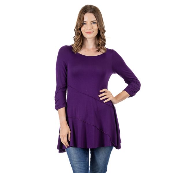 

Женская туника-свитер со сборками 24Seven Comfort Apparel, фиолетовый