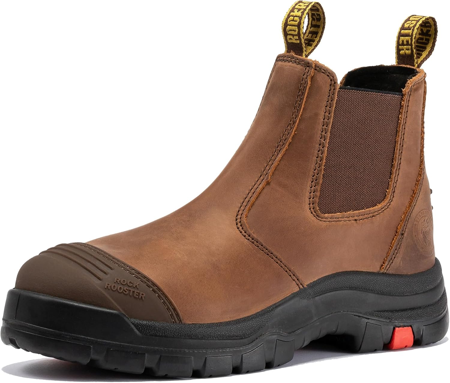 

Мужские ботинки ROCKROOSTER Gammon, слипоны, 15 см стальной носок Chelsea, ботинки с масляным кожаным носком и резиновой подошвой, поддержка свода стопы, Coolmax, комфортные, ASTM F2413-18 защита от электрического удара EH, модель AK224ST, сталь...