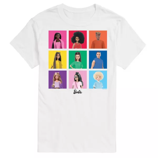 

Мужская футболка с принтом Barbie Pride Squares Licensed Character, белый