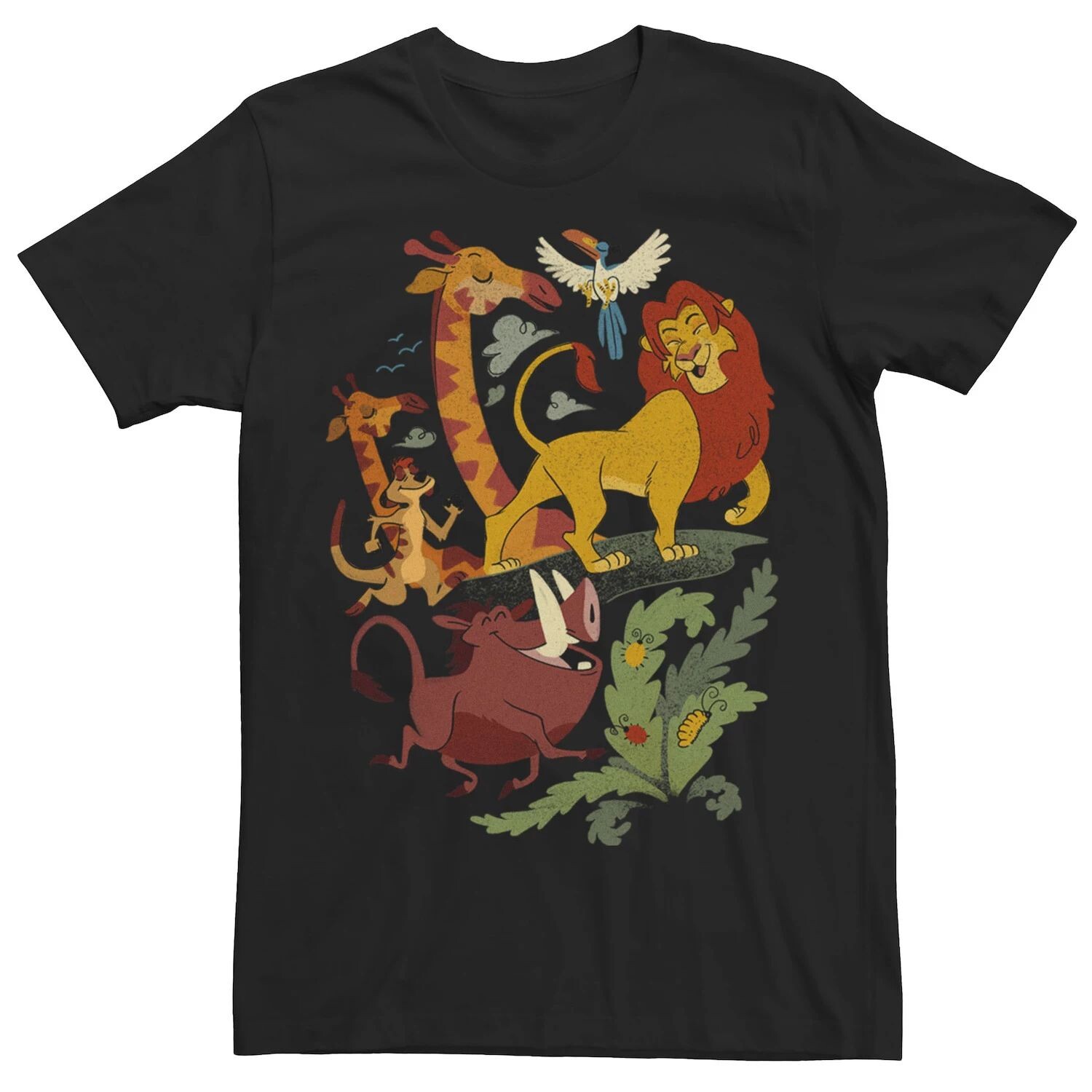 

Мужская футболка с анимированным портретом The Lion King Friends Disney, черный