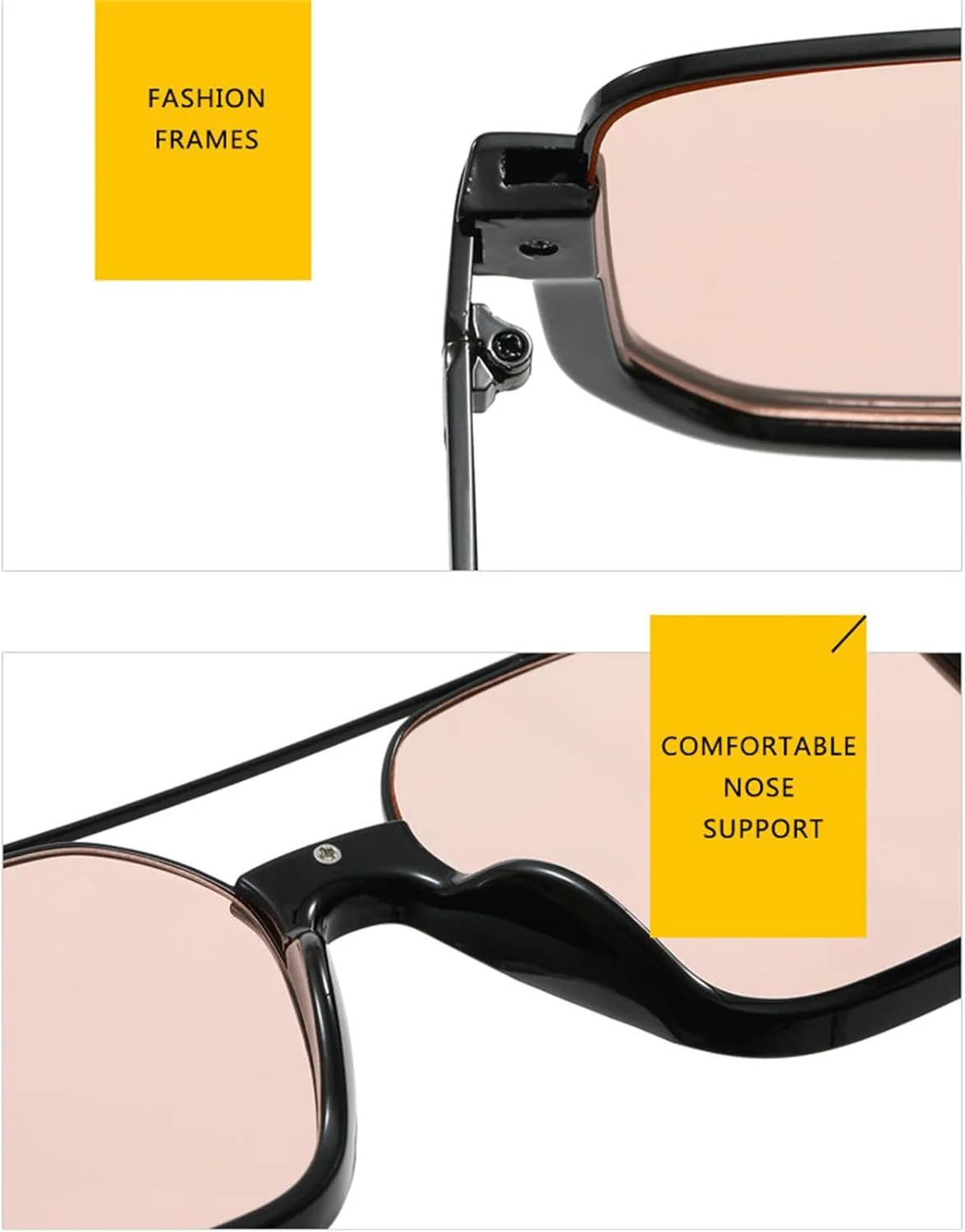 

Хелена Модные винтажные большие квадратные солнцезащитные очки с двойным оправой для женщин и мужчин, модный дизайн, оранжевый, популярные S67 helena, C3