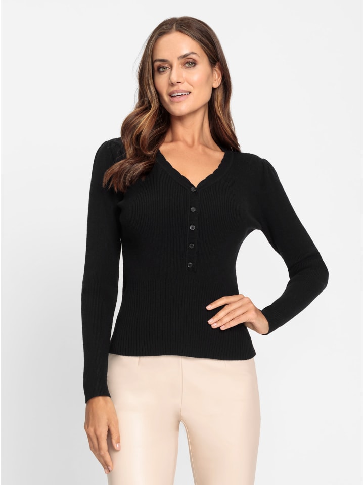 

Тонкий вязаный свитер черного цвета Heine