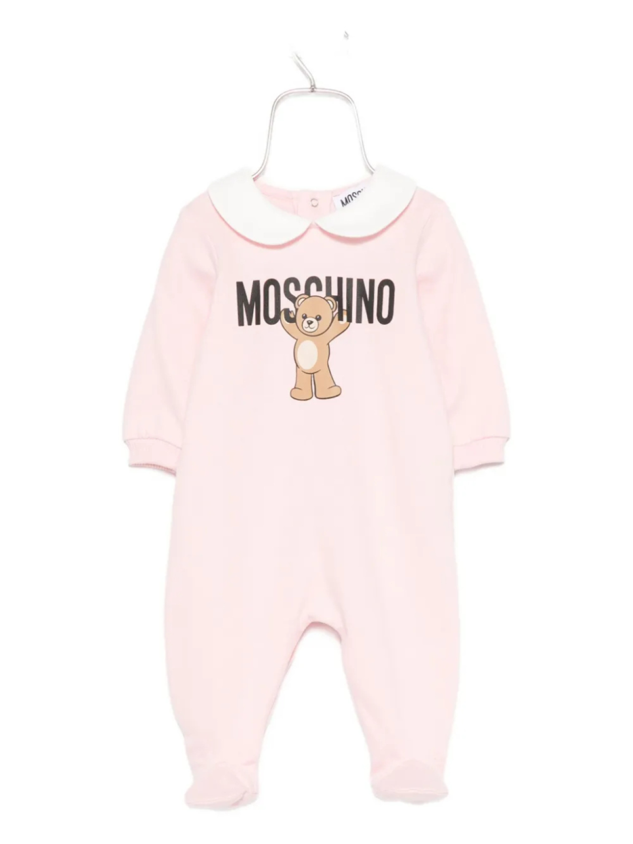 

Пижама с воротником Питер Пэн от Moschino Kids с принтом Тедди, розовый