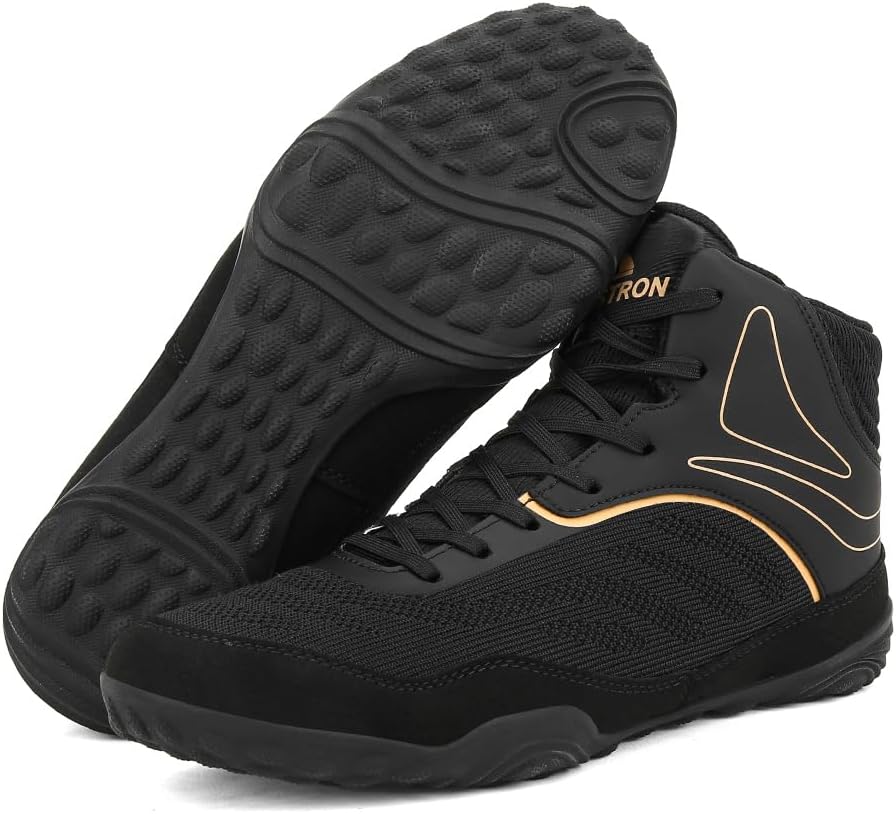 

Мужские профессиональные боксерские и борцовские ботинки THESTRON, дышащие тренировочные бои, мужская обувь для боевых искусств, высокие спортивные кроссовки для фитнеса, черный