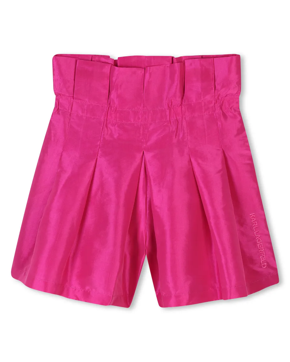 

Девичьи шорты в однотонном розовом цвете Karl Lagerfeld Kids, цвет Rosa