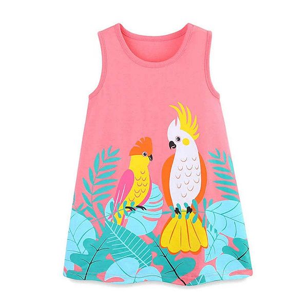 

Летнее платье без рукавов с милым мультяшным принтом для стильных девочек Mykids-Usa