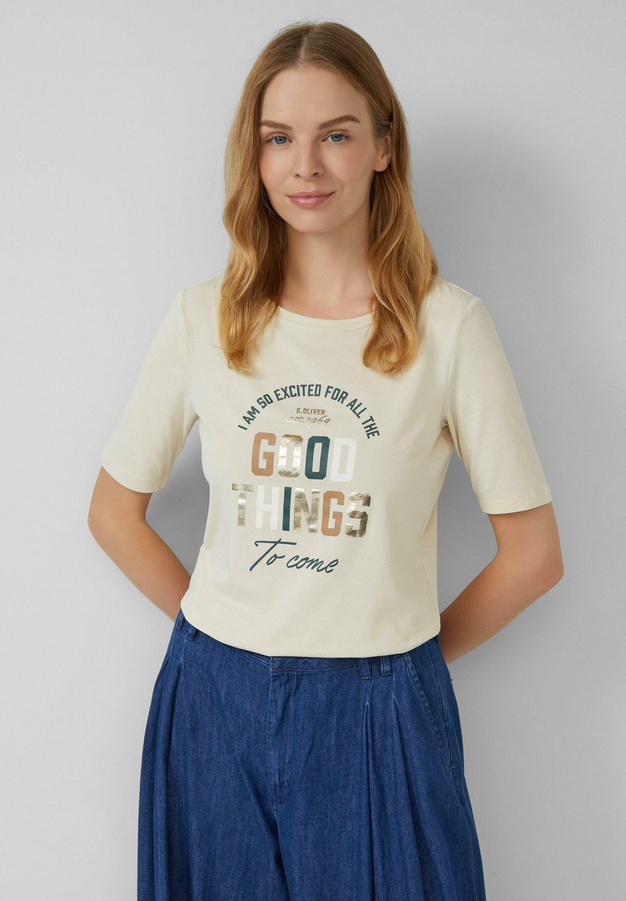 

Футболка s.Oliver MIT ARTWORK, Champagner/Off-White, Белый, Футболка s.Oliver MIT ARTWORK, Champagner/Off-White