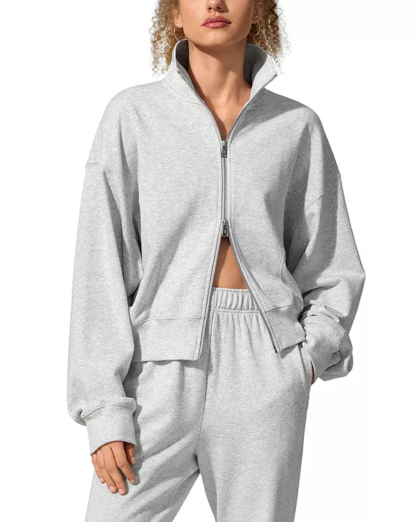 

Куртка Silkerry оверсайз, фамильная модель 1989 года, с воротником-стойкой на молнии. Lilysilk, серый