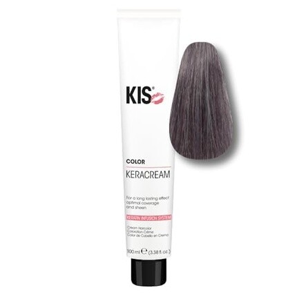 

KIS KeraCream Color Перманентная крем-краска для волос 100 мл Графит Интенсивная краска для волос с высокой степенью покрытия Кератиновая инфузия Безвредна для животных и экологически устойчива