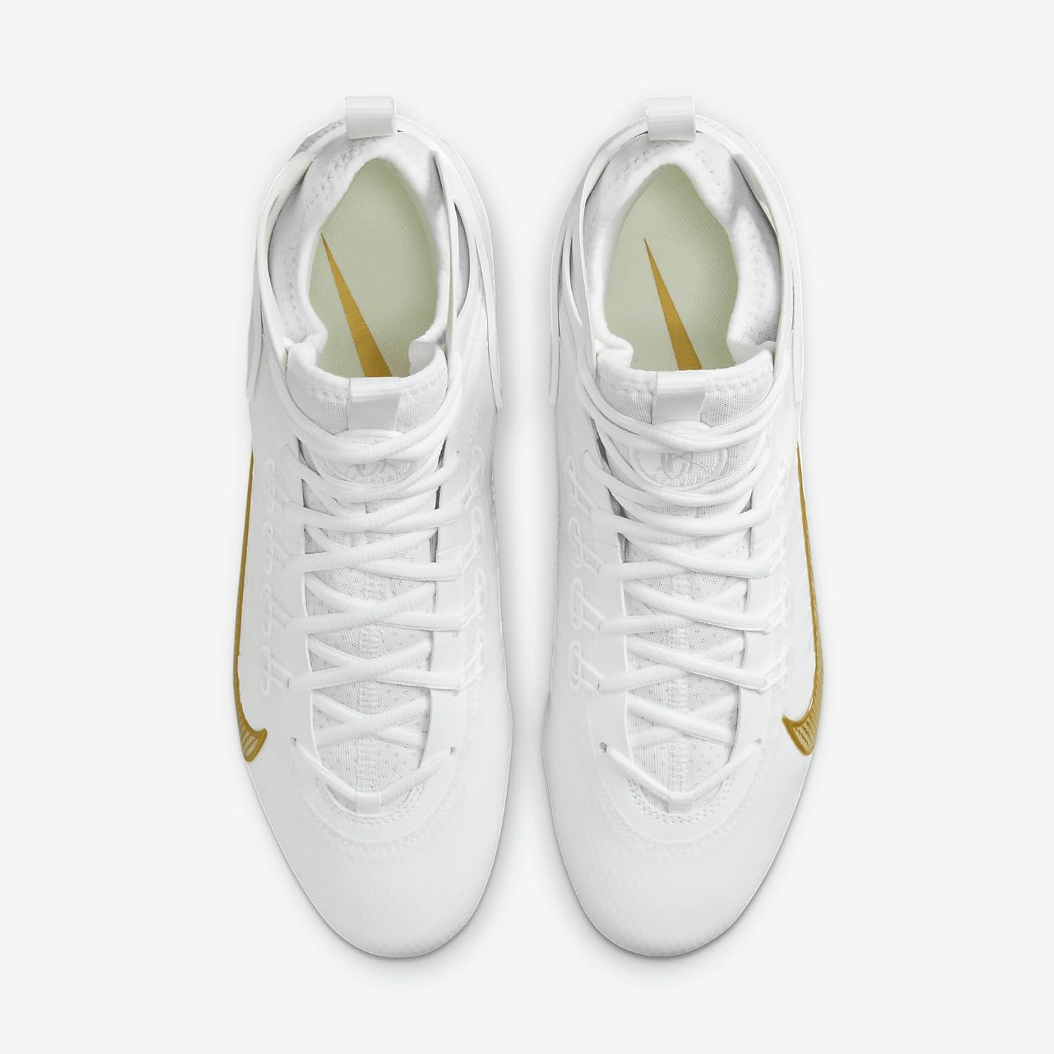 Бутсы для лакросса Nike Huarache 9 Elite Mid, White/White/Metallic Vivid Gold — фото 4