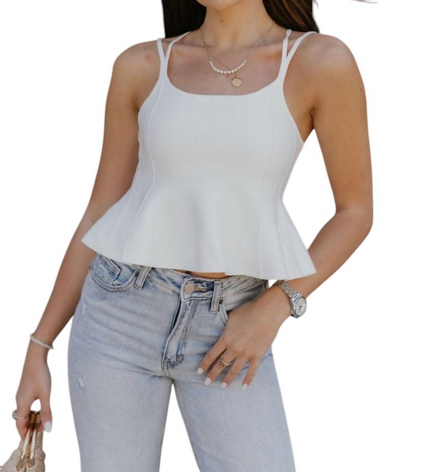 

Samara Flare Double Strap Майка в цвете Off White C'isa