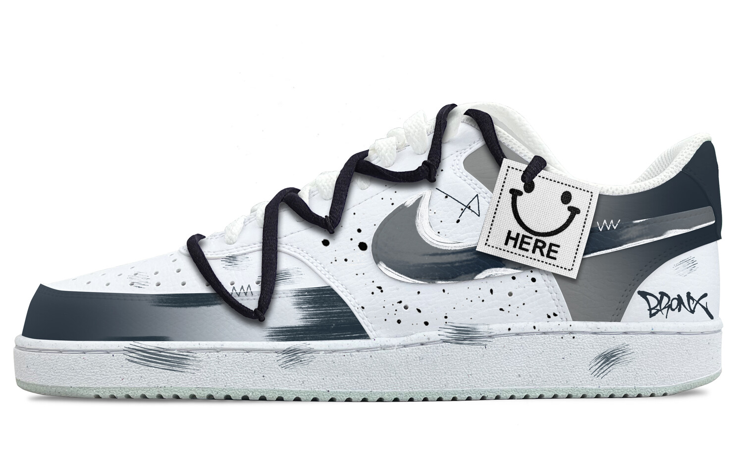 

Кроссовки Nike Court Vision 1 Skateboarding Shoes Men Low-top Gray/White, серый/белый