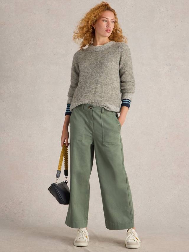 

Широкие брюки из органической хлопчатобумажной смеси romy White Stuff, цвет Dusty Green
