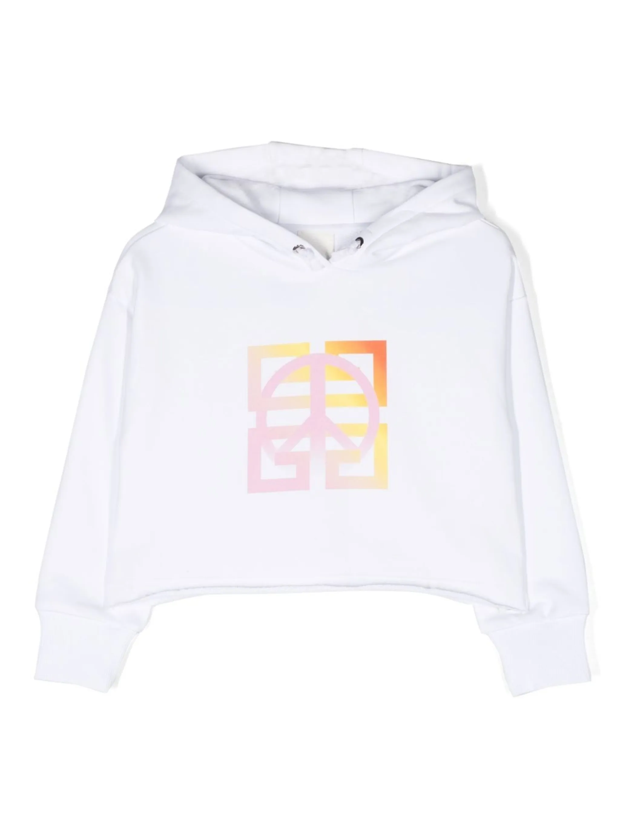 Худи с принтом 4G Peace and Love Givenchy Kids, белый