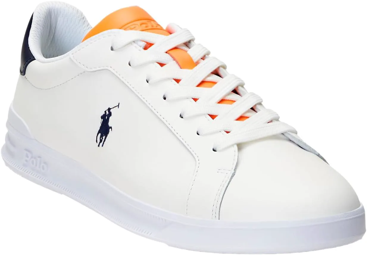 

Мужские кожаные кроссовки Polo Ralph Lauren Heritage Court II, белый/темно-синий/оранжевый