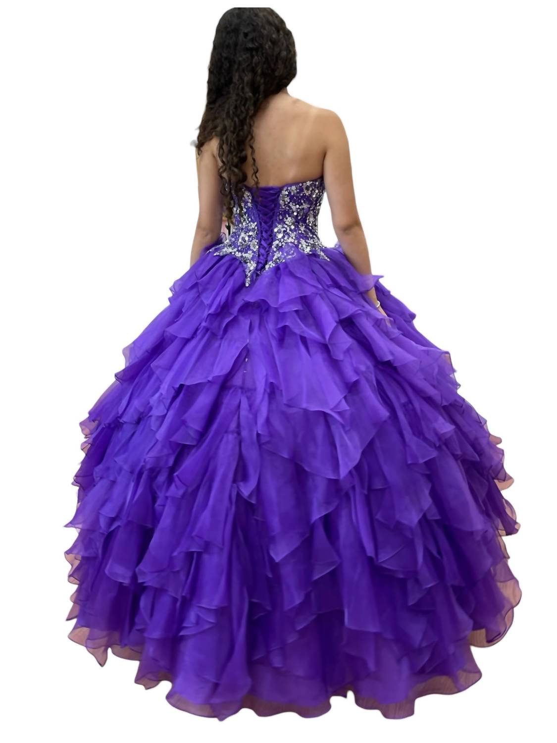 Платье Quinceañera с открытыми плечами фиолетового цвета MORILEE — фото 2