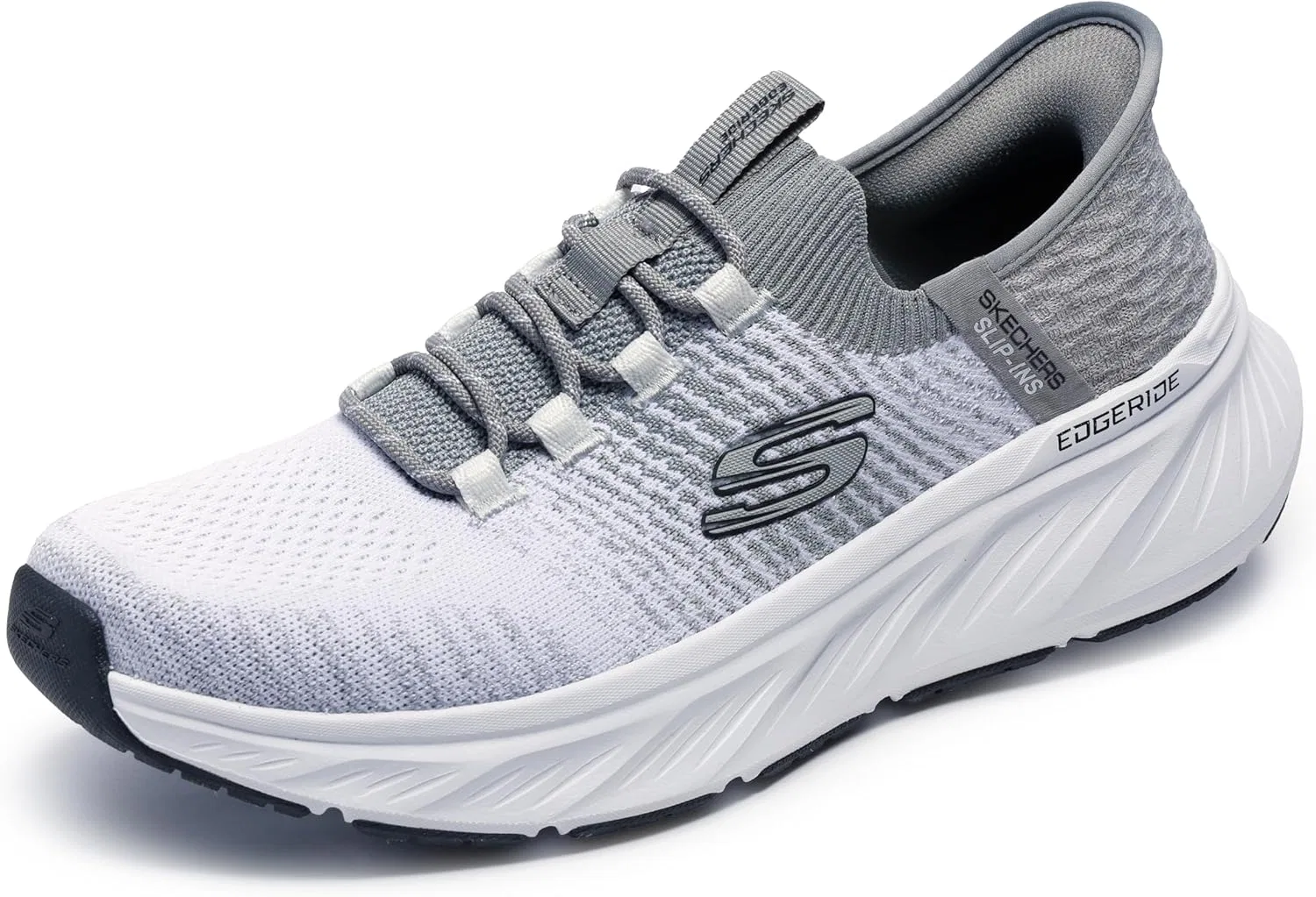 Мужские кроссовки Skechers Edgeride Raygo Hands Free без шнурков, White Grey