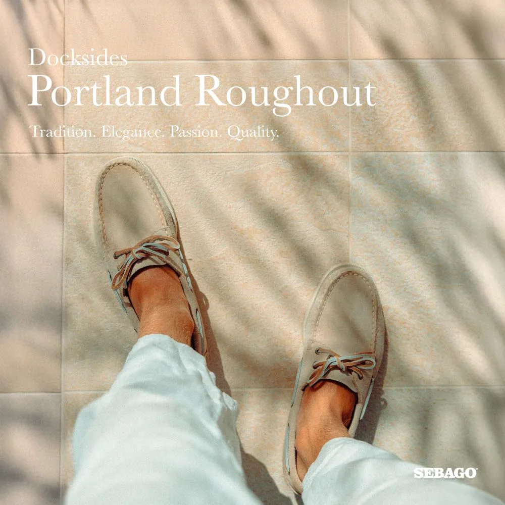 Мокасины Sebago Portland Roughout из грубой кожи ручной работы с кожаной подкладкой и нескользящей резиновой подошвой с протектором, зеленый — фото 2