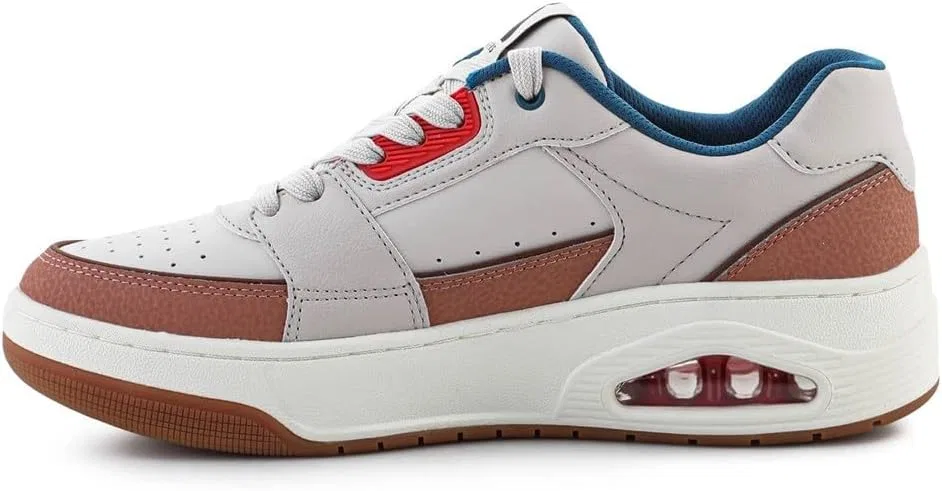 Мужские кроссовки Skechers UNO Court Trainers, Natural Leather Duraleather Mesh Multi — фото 4