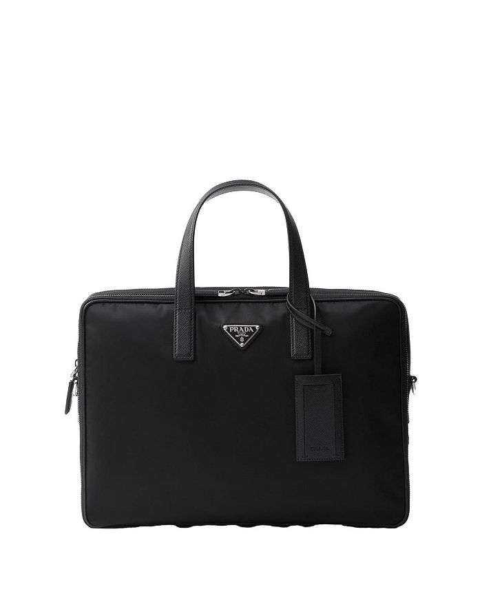 

Портфель из переработанного нейлона и кожи Saffiano Prada, черный