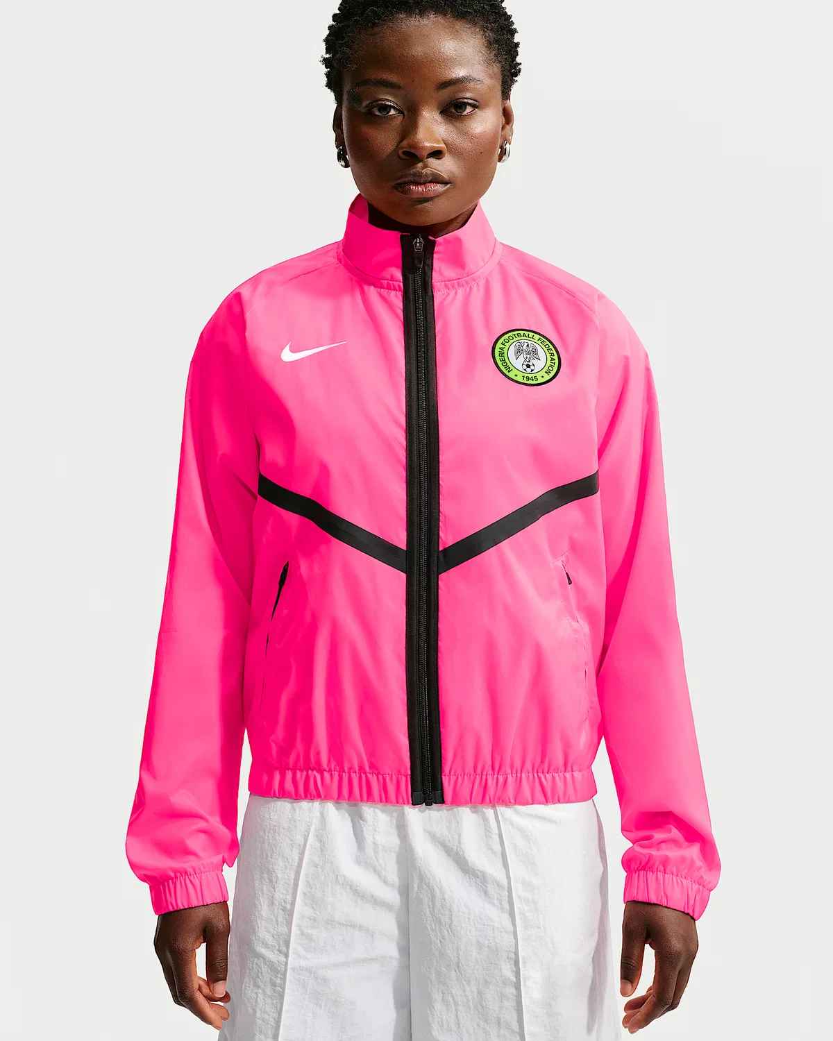 Женская куртка Nike Dri-FIT Soccer Anthem Jacket Nigeria, Hyper Pink/White