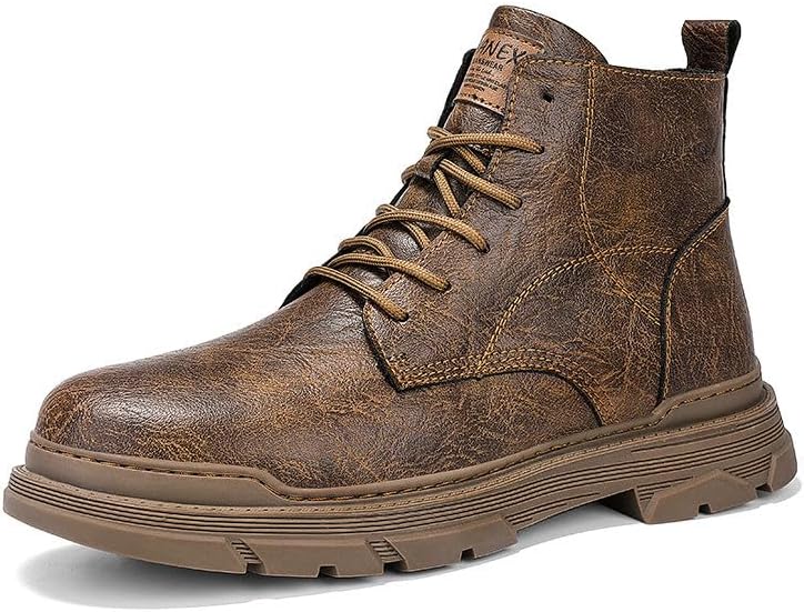 

Мужские повседневные ботинки Santimon с шнуровкой, на щиколотку, прочные, противоскользящие, удобные для ходьбы, ботинки чукка, темно-коричневый