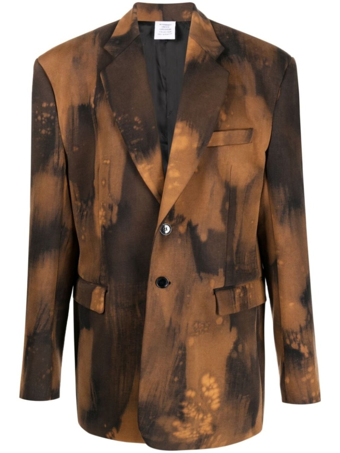 

VETEMENTS однобортный пиджак Overbleached, коричневый