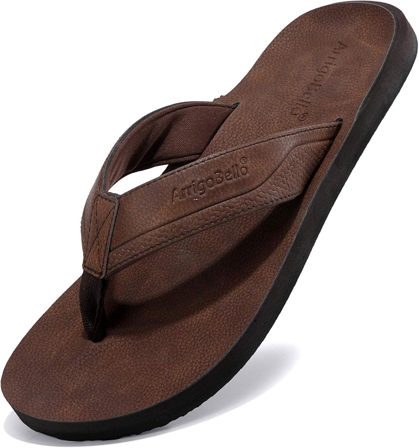 

Мужские шлепанцы AX BOXING с кожаным ремешком, босоножки с удобной подошвой для повседневной носки, коричневый