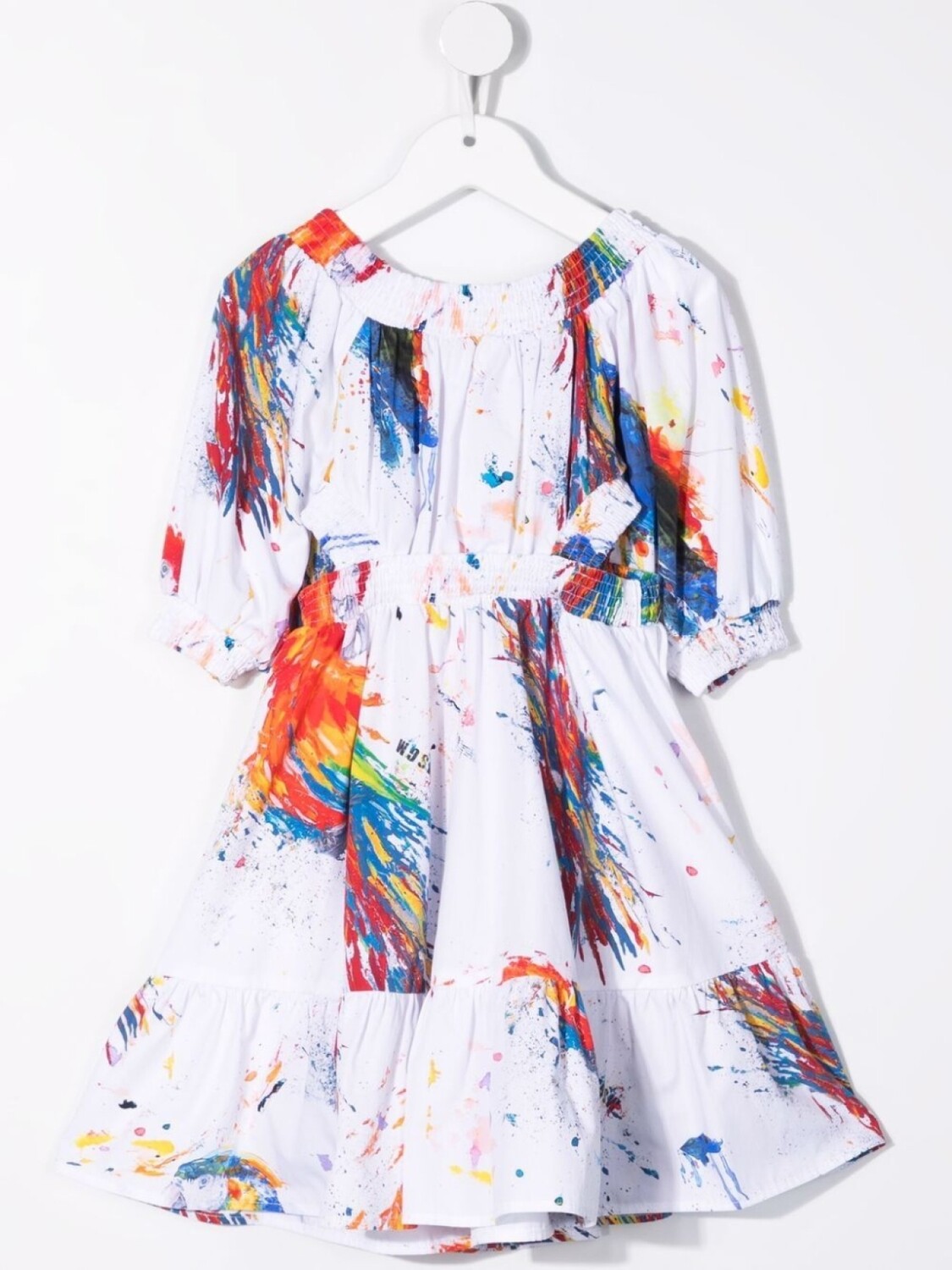 MSGM Kids платье с логотипом, белый — фото 2