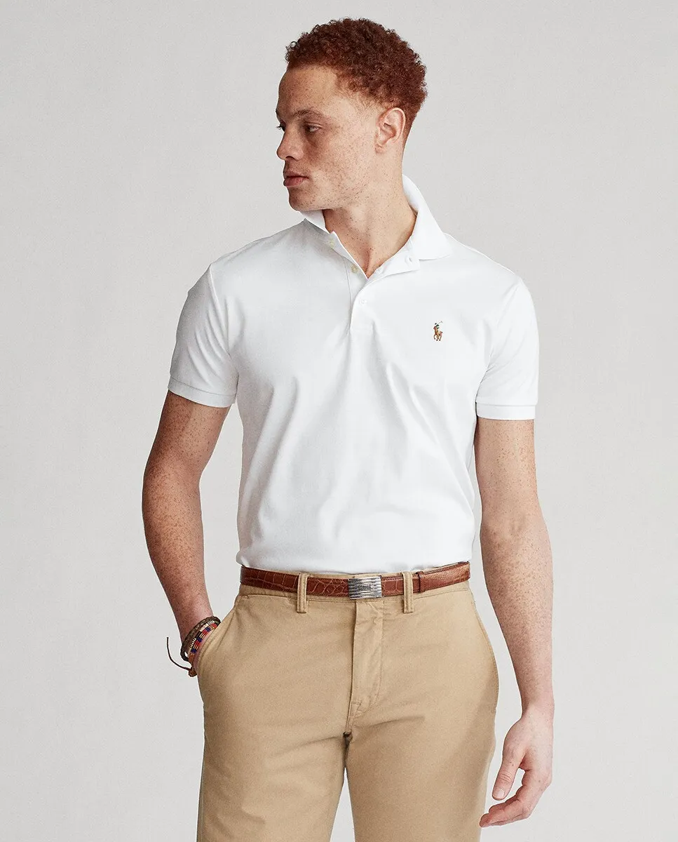 

Мужская рубашка поло из хлопка Pima Regular Fit Polo Ralph Lauren, белый