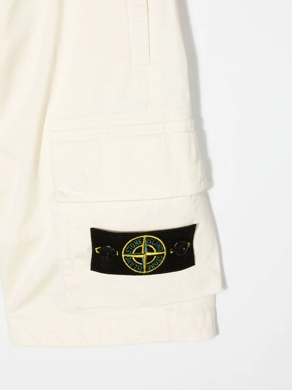 Шорты с нашивкой-логотипом Stone Island Junior, желтый — фото 3