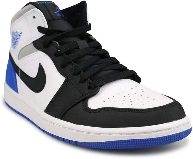 Кроссовки Air Jordan 1 Mid, Nike, White Black Blue — фото 3