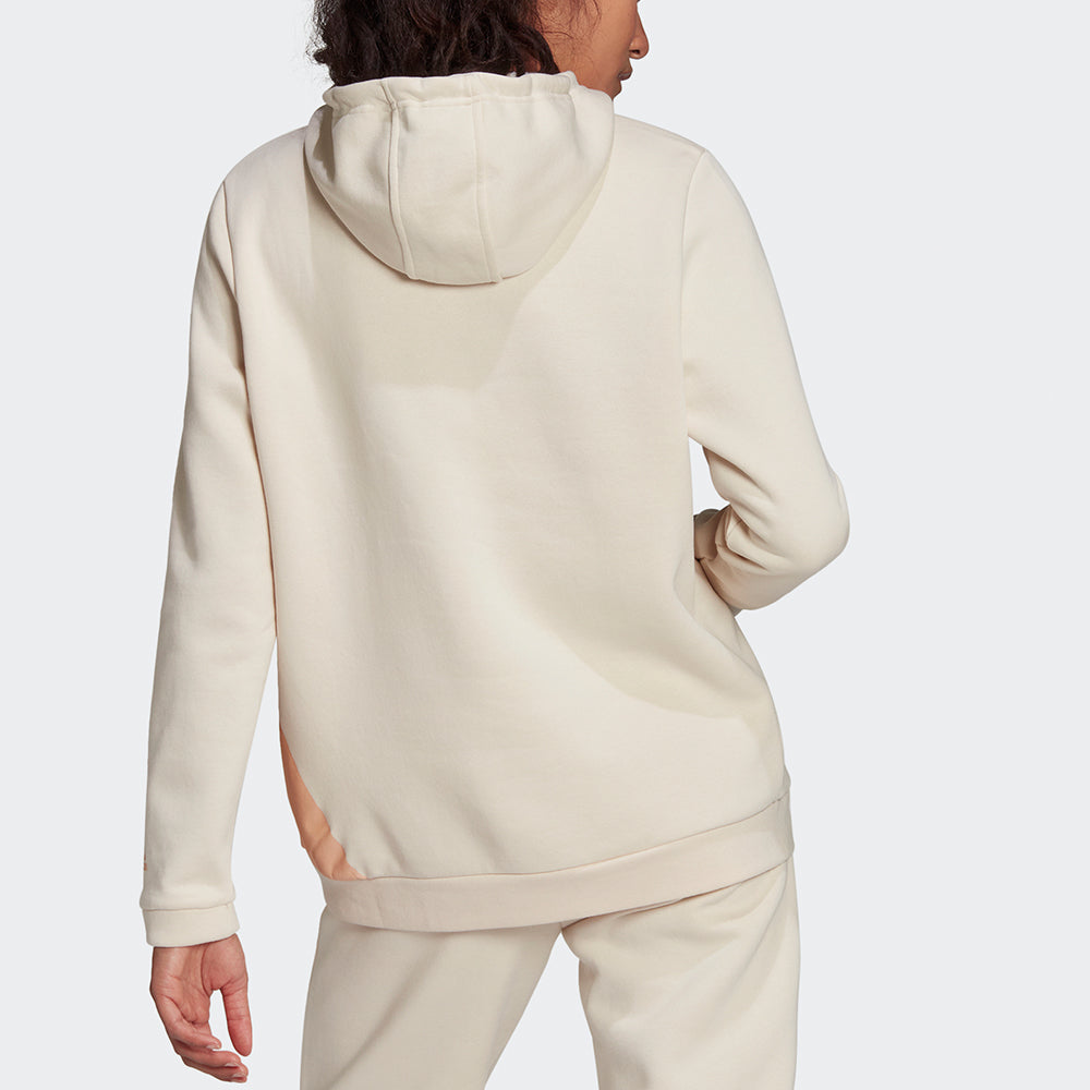 Худи (WMNS) adidas Colorblock Large Logo Sports Hoodie Creamy White — фото 3