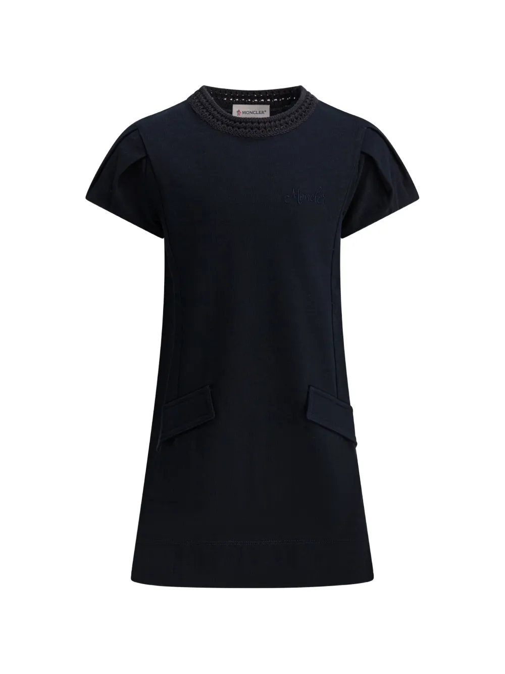 

Платье-футболка в технике кроше Moncler Enfant, синий