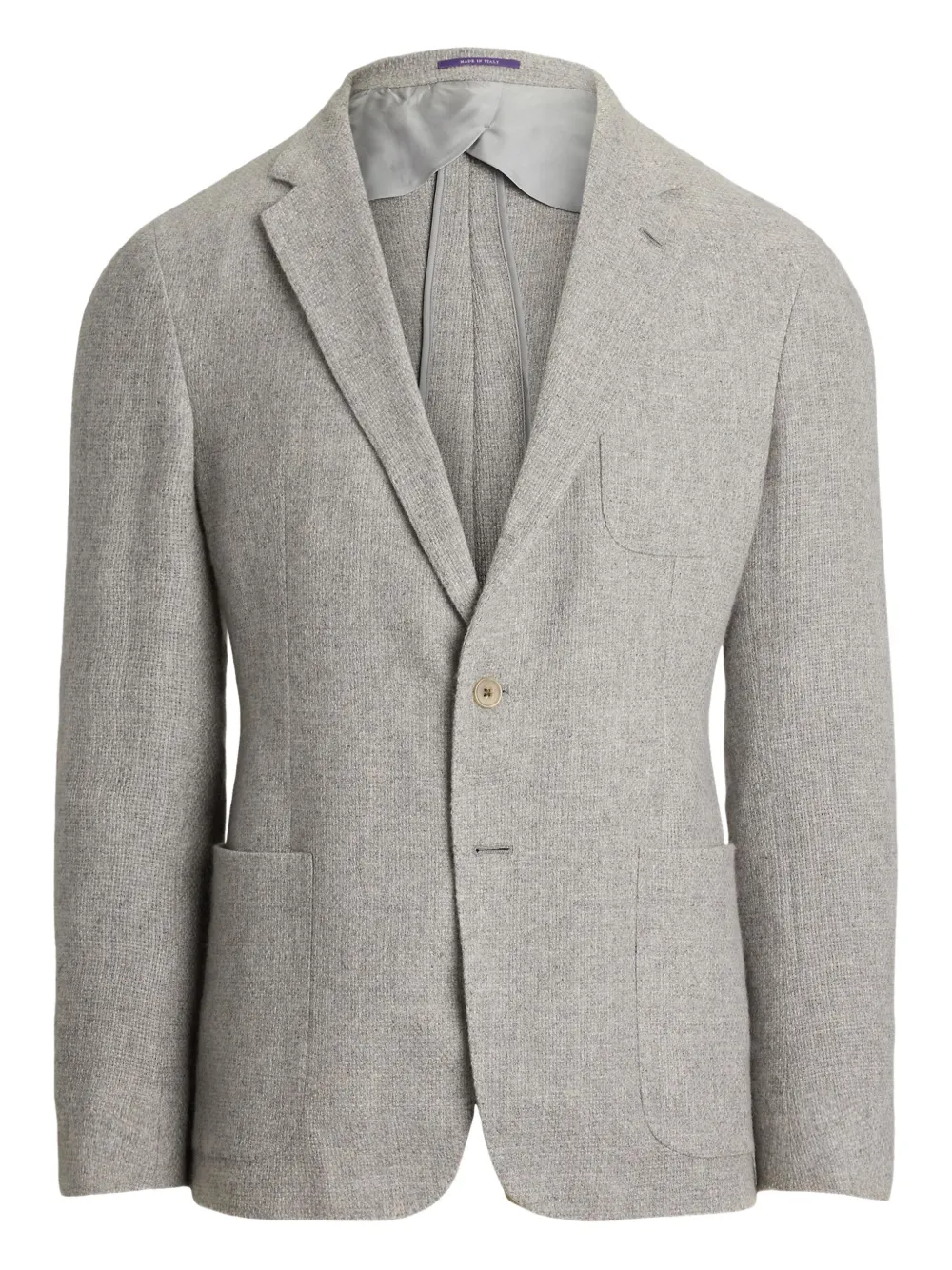 

Однобортный кашемировый пиджак Ralph Lauren Purple Label, серый