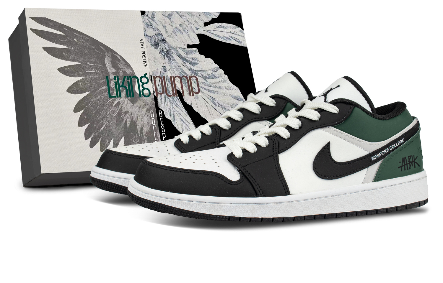 

Кроссовки Air 1 с кожаной амортизацией, износостойкие, водонепроницаемые, низкие, винтажные, баскетбольные, унисекс Jordan, зеленый