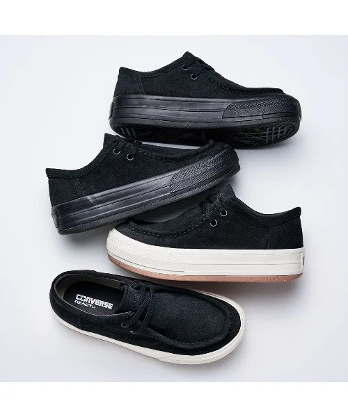 Унисекс мокасины CONVERSE ALL STAR BOARDERSTAR из замши чёрные