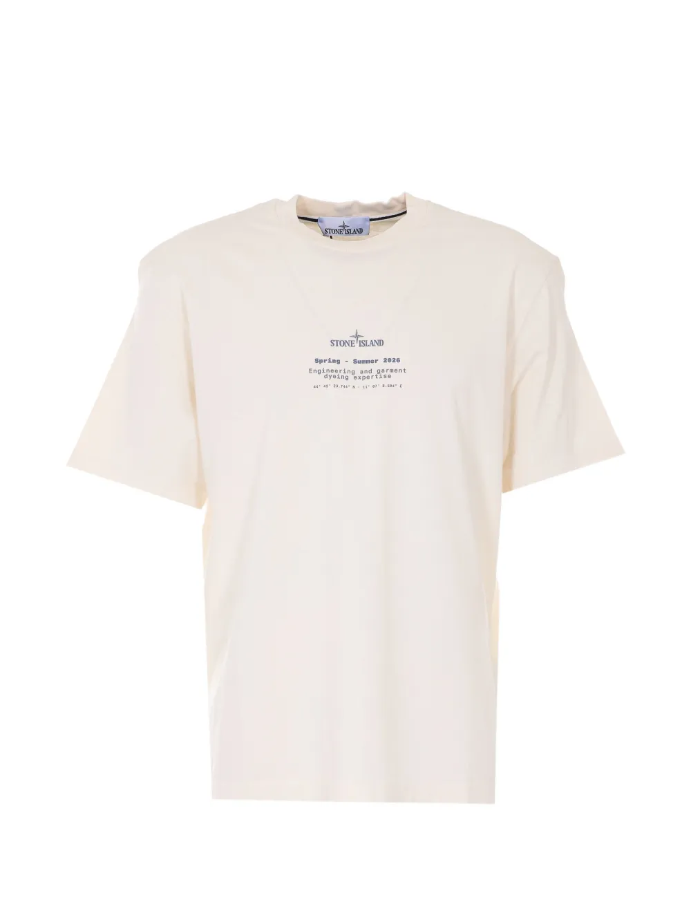 

Футболка с принтом и круглым вырезом Stone Island, бежевый