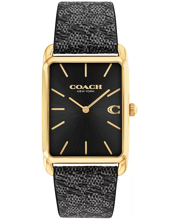 

Мужские часы Elliot с черным кожаным ремешком, 32 x 36 мм Coach, black