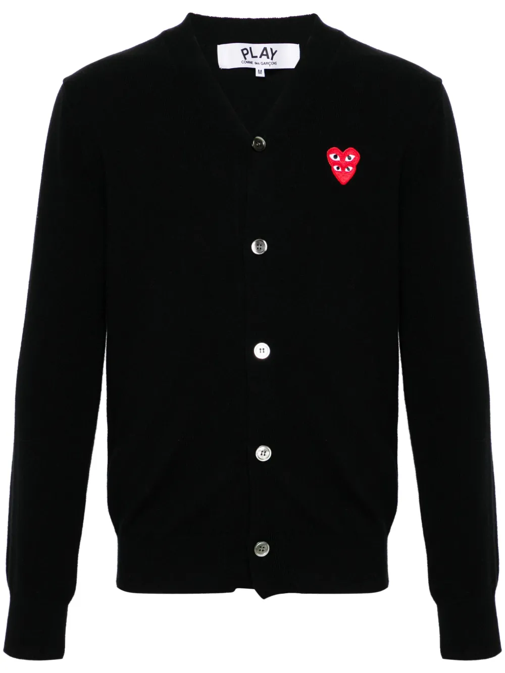 

Шерстяной кардиган с нашивкой Comme Des Garçons Play, черный