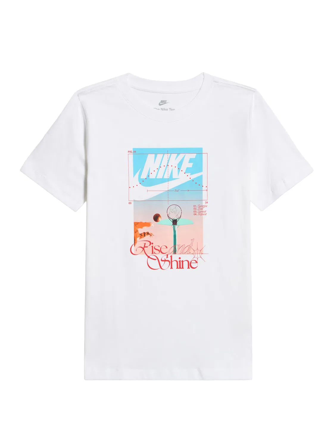 Футболка 'RISE AND SHINE' Nike Sportswear, White