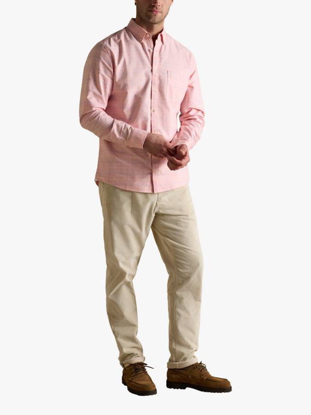 

Хлопковая оксфордская рубашка Regular Fit в клетку Joules, Pink