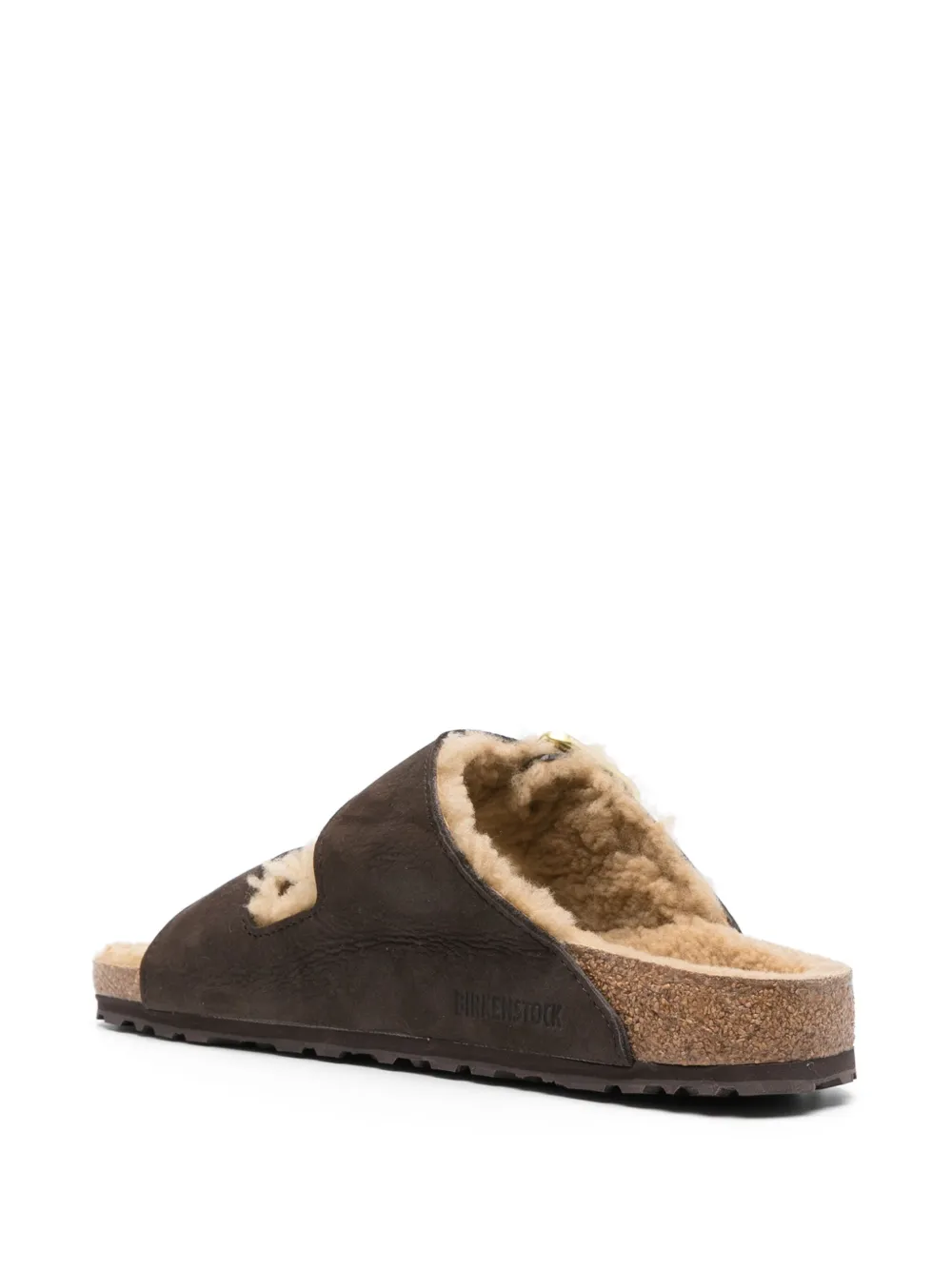 Сандалии Arizona с подкладкой из овчины BIRKENSTOCK, коричневый — фото 3