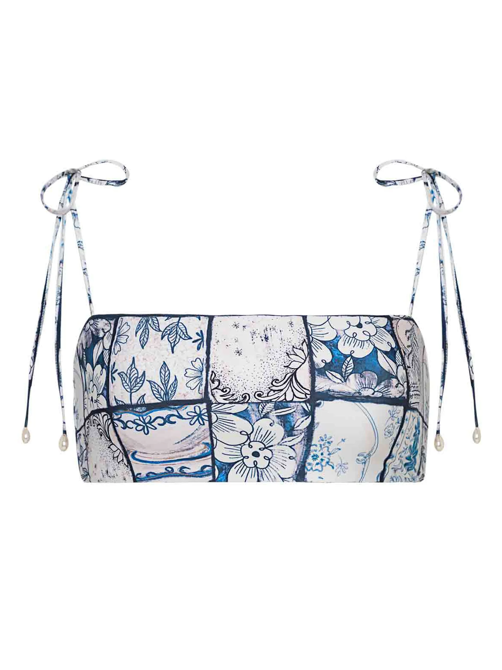 

Топ бикини Primavera Porcelana с принтом Agua By Agua Bendita, синий